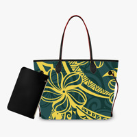 Sac fourre-tout de voyage en cuir PU imperméable pour femme, design îles du Pacifique, avec fermeture éclair, sac à bandoulière et portefeuille – Prix de gros usine