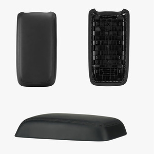 Dodge Armrest Box Cover 1VT06DX9AI <b>Black</b> Leather Storage Center <b>Console</b> Fitment - Product Image 1