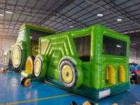 Nouvel équipement de jeu gonflable géant en PVC en forme de tracteur pour l'extérieur, parcours d'obstacles commercial, château gonflable portable pour adultes et enfants