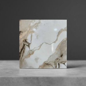 Carreaux de sol en céramique numérique effet métallisé 400x400mm, porcelaine vitrifiée mate pour intérieur et salle de bain - Product Image 2