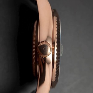 41mm <b>Mens</b> <b>Watch</b> With Fluted Bezel Rose <b>Gold</b> <b>Solid</b> Steel Case Sapphire Crystal Green Dial Fit 8285 Movement - Product Image 4