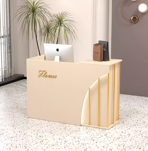 <span class=keywords><strong>Comptoir</strong></span> de réception moderne avec lumières pour salon de coiffure Salon de beauté Nail Art Magasin de vêtements Hôtel Utilisation du <span class=keywords><strong>bois</strong></span> - Product Image 3