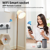 Prise intelligente SIXWGH Tuya 16A EU avec Wi-Fi intégré, compatible avec l'application Tuya Smart Life et Google Home, commande vocale, en plastique