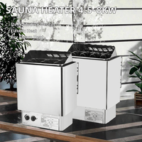 Calentador de Sauna Acrílico Moderno con Ventanas de Techo, Panel de Control Externo Montado en la Pared, Estufa de Vapor Seco de 4.5KW-8KW para Uso Familiar y en Hoteles