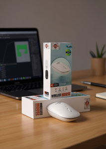 เมาส์ไร้สาย Awireless รุ่น Js-05 แบบออปติคอล 3 ปุ่ม สำหรับมือขวา ดีไซน์บางเฉียบ พร้อมตัวรับสัญญาณ USB และสาย Type C - Product Image 2