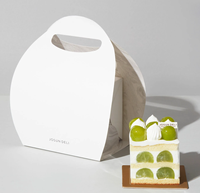 Ensemble de boîtes d'emballage en papier blanc personnalisables pour boulangerie et desserts avec style tiroir et design de poignée