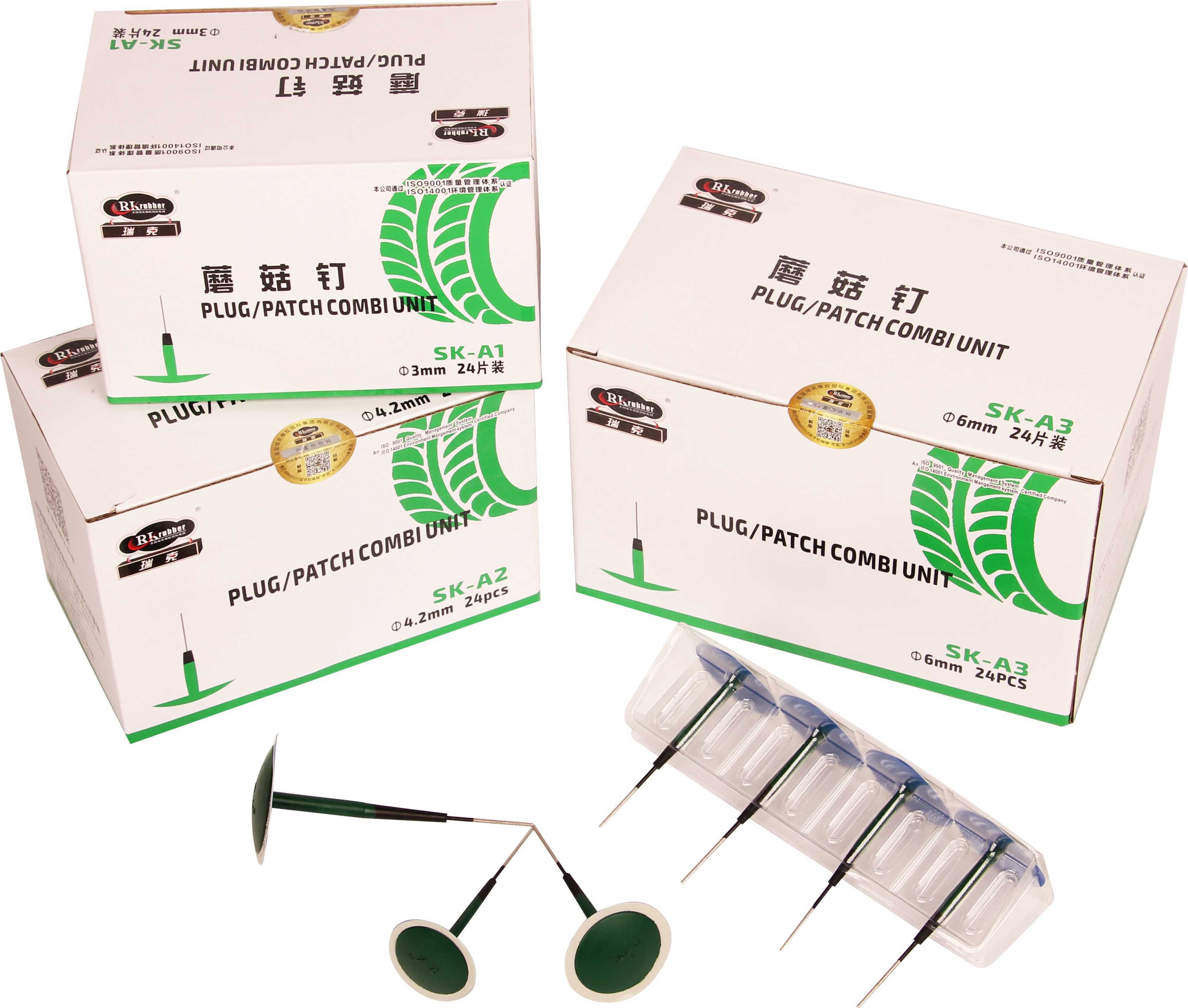Rubber Plug Tubeless Wrapped Mushroom Tire Repair Patch Plugs for Bias and Radial Ply Tires