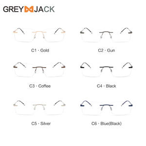 Lunettes sans monture Greyjack, rectangulaires, en métal, unisexes, design fin, ME2031, verres en acétate - Product Image 5