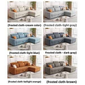 طقم أريكة سرير شيزلونج متعددة الوظائف مزدوجة الاستخدام لعام 2025 للشقق الصغيرة، قابلة للطي والتمديد بتصميم مدمج لغرفة المعيشة الجديدة - Product Image 5