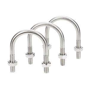 בורג <span class=keywords><strong>U</strong></span> מפלדת אל-חלד 304 עם 2 אומים, מהדק צינור בצורת <span class=keywords><strong>U</strong></span> עבור גדלים M6-M16, יצרן סיטונאי, בצורת <span class=keywords><strong>U</strong></span> - Product Image 1