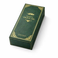 Boîte rigide pour emballage d'huile d'olive extra vierge de qualité supérieure, boîte cadeau pour bouteille d'huile d'olive avec logo personnalisé, estampage à chaud doré, avec insert en mousse EVA