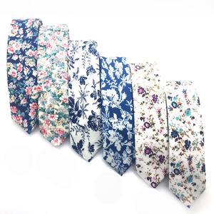 <span class=keywords><strong>Corbata</strong></span> Casual de Algodón con Estampado de Flores y Puntos Blancos para Hombre, Envío Inmediato - Product Image 6