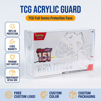 Boîte de présentation en acrylique TCG 151 moderne et écologique avec couvercle magnétique, protection UV pour collection ULTRA-PREMIUM, stockage, logo personnalisé
