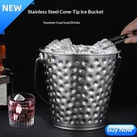 Restoran Bar Gaya Eropa, Pesta, Bir, Anggur Merah, Ember Es Stainless Steel Besar dan Kecil