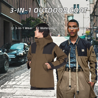 Nouvelle veste d'hiver 3-en-1 détachable pour homme et femme, imperméable, coupe-vent, chaude, style urbain, avec fermeture éclair et capuche XL
