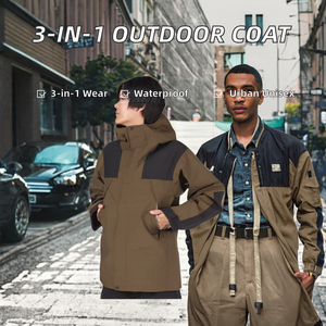 Veste d'extérieur 3 en 1 pour homme et femme, à capuche amovible, imperméable, coupe-vent, chaude, pour l'hiver - Product Image 2