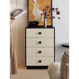 Chest Of Drawers Solid Wood Storage Cabinet Bedroom Dresser With Four Drawers Vintage Style - Product Image 1