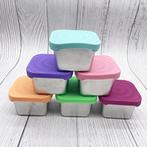 Boîte de conservation alimentaire carrée de 6 oz en acier inoxydable, avec couvercle en silicone, idéale pour la cuisine, pour les collations et les sauces. - Product Image 4