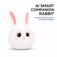 Nouvelle Sortie : Lapin en Peluche Interactif Blanc à Longues Oreilles, Oreilles Internes Roses, Grands Yeux, Doux, Idéal pour Cadeau d'Anniversaire Enfant, Vente en Gros