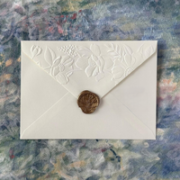 Enveloppes personnalisées 5x7 pouces, enveloppes d'invitation gaufrées, motif floral 3D, invitations pour mariage, fête, événement, envois postaux