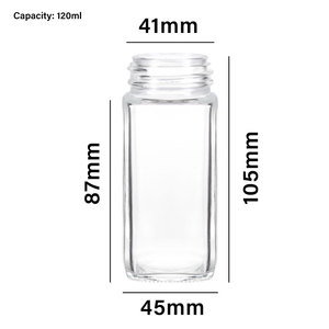 Tùy Chỉnh 120Ml 4Oz Rõ Ràng Vuông Thủy Tinh Lưu Trữ <span class=keywords><strong>Jar</strong></span> Với Vít Nắp Cho Gia Vị Và Gia Vị - Product Image 3