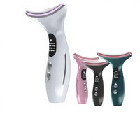 Masseur facial et cervical électrique à piles, vibration thermique, thérapie de l'éclat, appareil de beauté portable à main, pour la maison