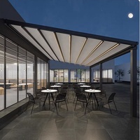 Pare-soleil Coulissant Pliant Lèvre Toit Extérieur Auvent Rétractable Cadre En Aluminium Polyester Voile 6m Projection Interrupteur Ordinaire Pergola