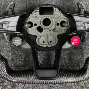 Volant sport en cuir et fibre de carbone à fond plat pour Volkswagen <span class=keywords><strong>Golf</strong></span> 7 75 GTI GTD <span class=keywords><strong>GTE</strong></span> R Polo GTI Tiguan Passat - Product Image 4