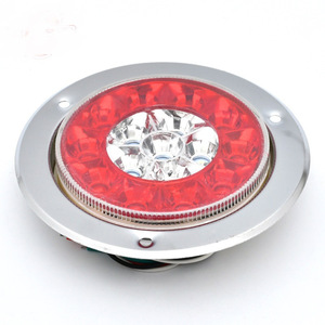 Qideguan <b>LED</b> Tail <b>Lights</b> 12-24V <b>Round</b> Dual Color Truck Side <b>Lights</b> With Turn Signals - Product Image 2
