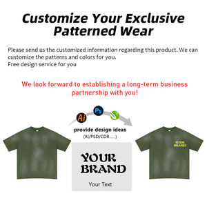 Camiseta de algodón oversize para hombre, de verano, de tejido liso, con hombros caídos, manga corta, bajo sin rematar, con efecto Monkey Wash y degradado - Product Image 4