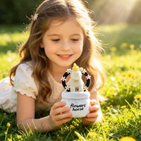 Désodorisant de voiture personnalisé en peluche licorne mignonne avec pot de fleurs, ornement de tableau de bord, jouet en peluche aromathérapie, vente en gros