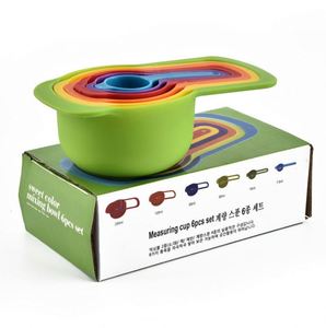 Kitchen 6Pcs Plastic Cups and Spoons <b>Baking</b> Colorful Measuring Spoon <b>Set</b> - Product Image 2