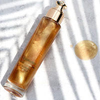 Huile Scintillante Corps et Visage Effet Lumière Privée – Liquide Illuminateur Bronzant Doré Longue Durée pour le Corps