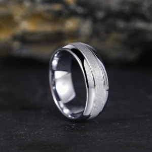 Bagues en carbure de tungstène OAHLAN 8MM pour hommes, finition polie, brossées, plaquées or et argent, bombées, cadeau de mariage - Product Image 3