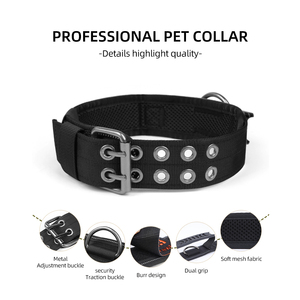 <span class=keywords><strong>Collar</strong></span> de Nailon Resistente para Perro con Asa, Collares Tácticos para Perro con Hebilla de Metal y Anillo en D, Hebilla de Pasador, <span class=keywords><strong>Collar</strong></span> de Nailon Grueso Ajustable - Product Image 4