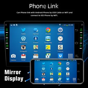 Intelligent Car Multimedia Player, GPS Navigation, Android, Radio, 1Din, 10,1"