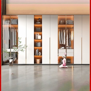 Tùy chỉnh nhà sang trọng phong cách phòng ngủ công suất cao treo tường kính cửa tất cả nhôm có thể gập lại điều chỉnh biệt thự tủ quần áo - Product Image 2