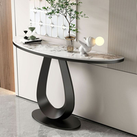 Table console semi-circulaire en ardoise de luxe, style moderne et simple, pour salon, entrée, meubles de maison