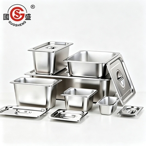 Contenedor GN Cuadrado de Acero Inoxidable 304 de 1/6 para Restaurantes y Hoteles, para Mesa de Vaporización de Alimentos - Product Image 1