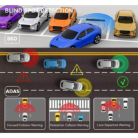 Carlover N98 Caméra de Voiture Rétroviseur DVR 10 Pouces 4 Objectifs 360° 2K ADAS BSD WiFi avec Fonction Dashcam