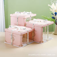 Boîte à gâteaux transparente 6 "8" 10/12 "boîte-cadeau monocouche Double couche Plus haute boîte d'emballage de cuisson de gâteau de Dessert