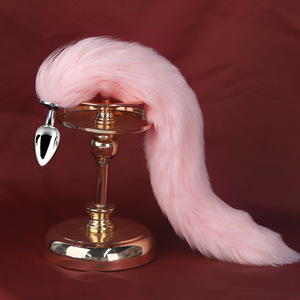 Boîte personnalisée gratuite - Plug anal queue de chat détachable pour adultes, jouet sexy, jeu de rôle cosplay, queue de renard en vraie fourrure, plugs anaux - Product Image 2