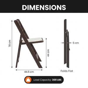 Chaise pliante en résine imitation <span class=keywords><strong>bois</strong></span> - Durable, légère, empilable, mobilier <span class=keywords><strong>de</strong></span> <span class=keywords><strong>jardin</strong></span> extérieur - Product Image 3