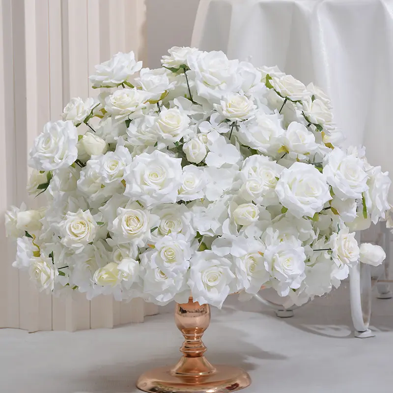 Proveedor de bodas, mesa de flores artificiales, decoración de flores, Rosario, árbol, Bola de flores, centro de mesa de boda