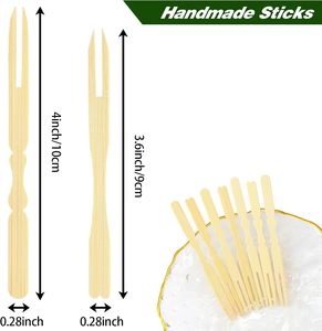 Bền vững 3.6/4 inch mini tre trái cây dĩa Cocktail Dĩa khai vị dĩa charcuterie dĩa tăm dĩa - Product Image 2