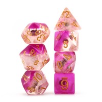 Dados de resina transparente para mesa de Rpg, dados cuadrados de 16Mm con borde afilado rojo mezclado, con logotipo personalizado, Dnd D10 D6 D20