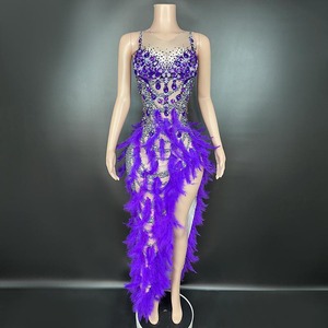 ORANDESIGNE Abito Con Frange Senza Maniche Donna Abiti Con Paillettes