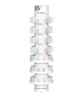 Présentoir circulaire en métal pour panneaux perforés, présentoirs pour cosmétiques et vernis à ongles, étagères pour magasins de détail, présentoirs rotatifs pour panneaux perforés