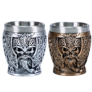 Copa <span class=keywords><strong>de</strong></span> Vino <span class=keywords><strong>de</strong></span> Acero Inoxidable <span class=keywords><strong>de</strong></span> Grado Alimenticio con Diseño Vikingo Esculpido en 3D, para Decoración del Hogar y Colección - Product Image 1