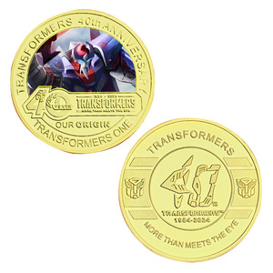 12 Pièces de Monnaie Commémoratives <span class=keywords><strong>Transformers</strong></span> du Film Américain, Personnages de Film, Pièces Dorées Double Face Plaqué Or, Cadeaux de Collection - Product Image 5